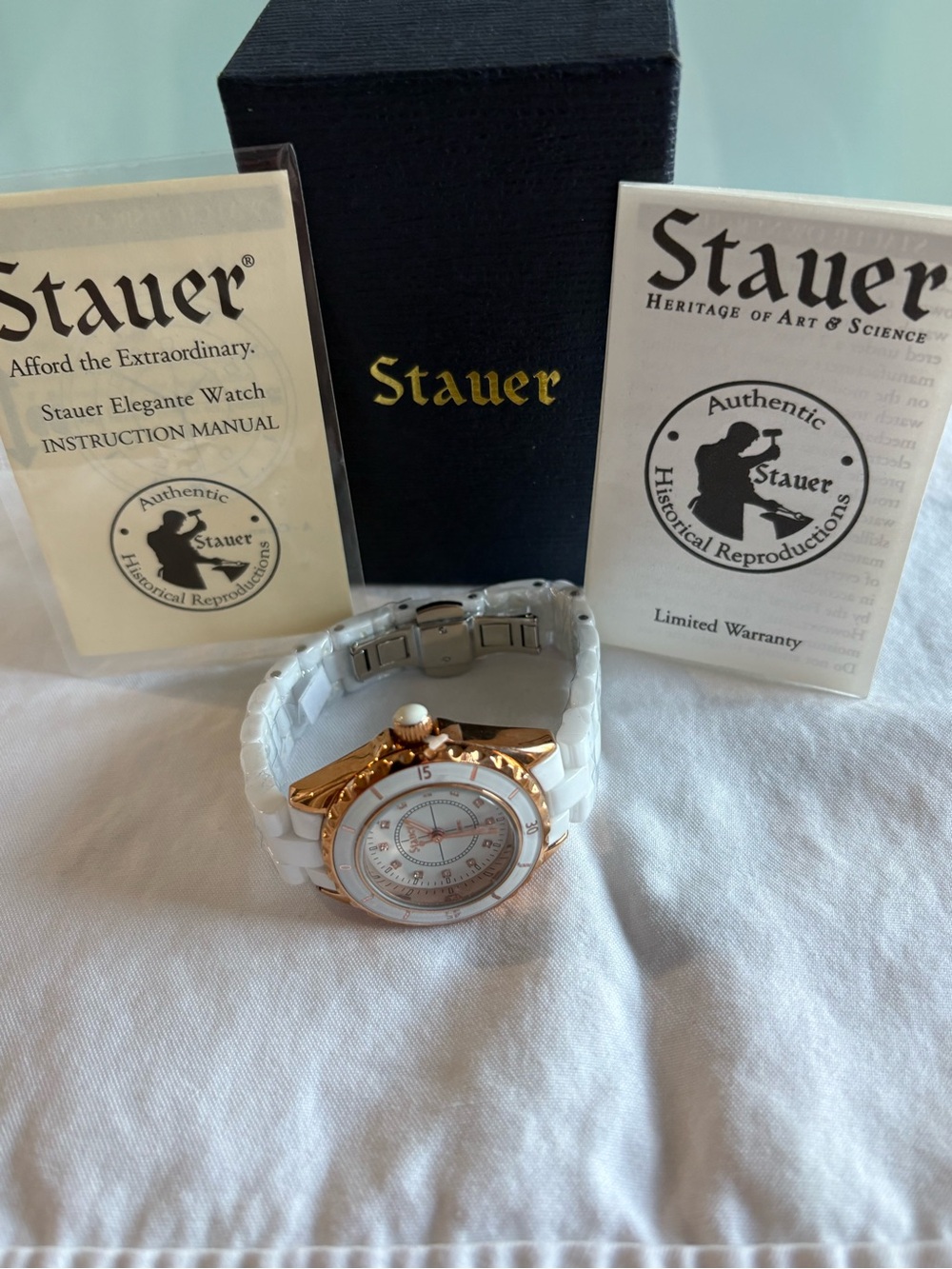 Stauer White Ceramic and Rose Gold Watch - Picture 5 of 5